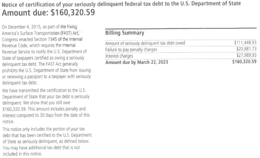 IRS CP508C notice and billing summary Southwest Tax Law resolves for Tucson taxpayers